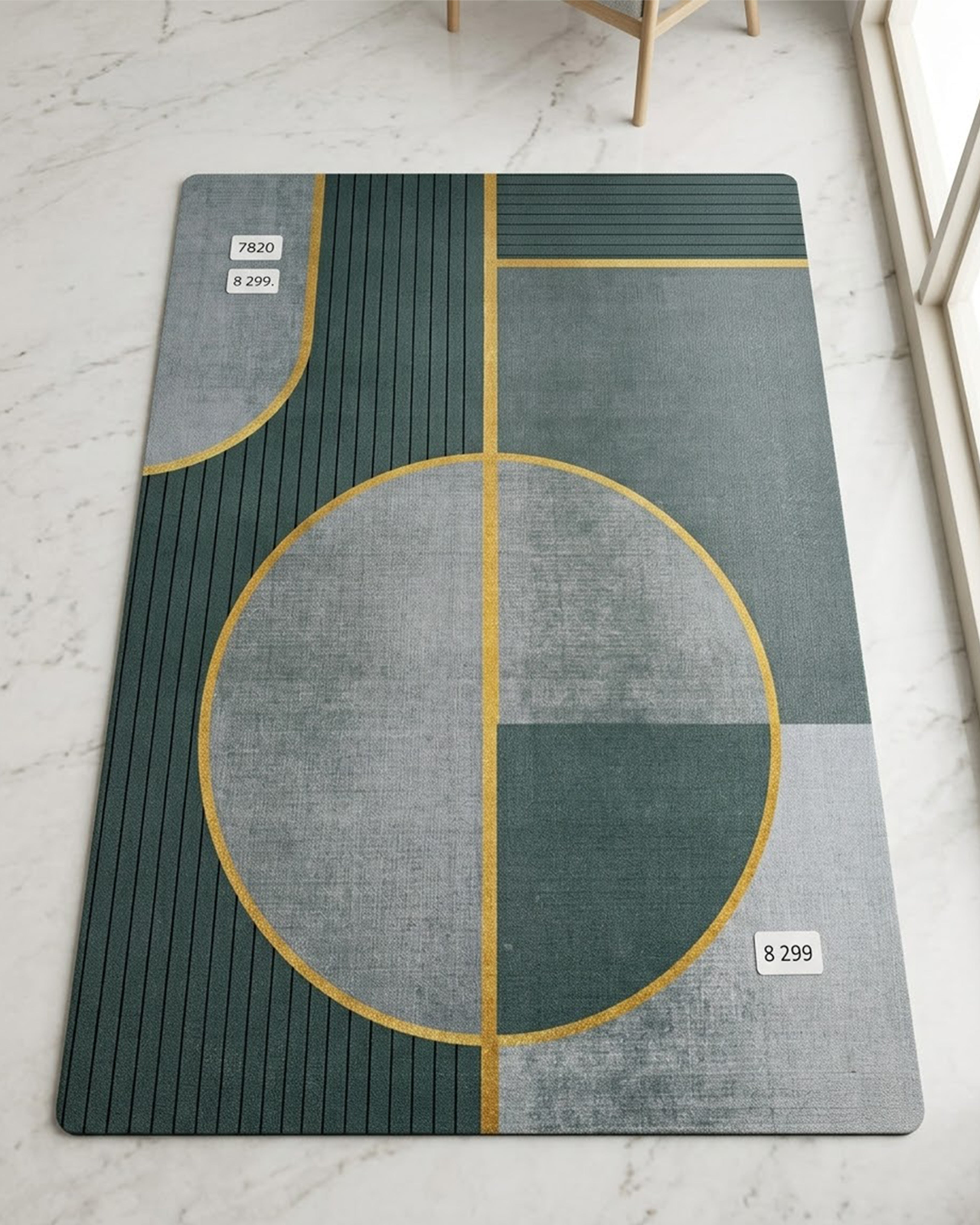 Minimalist Marble Luxe Bath Mat – Soft Grey Abstract Stone Pattern Rug | Non-Slip Premium Microfiber Floor Mat