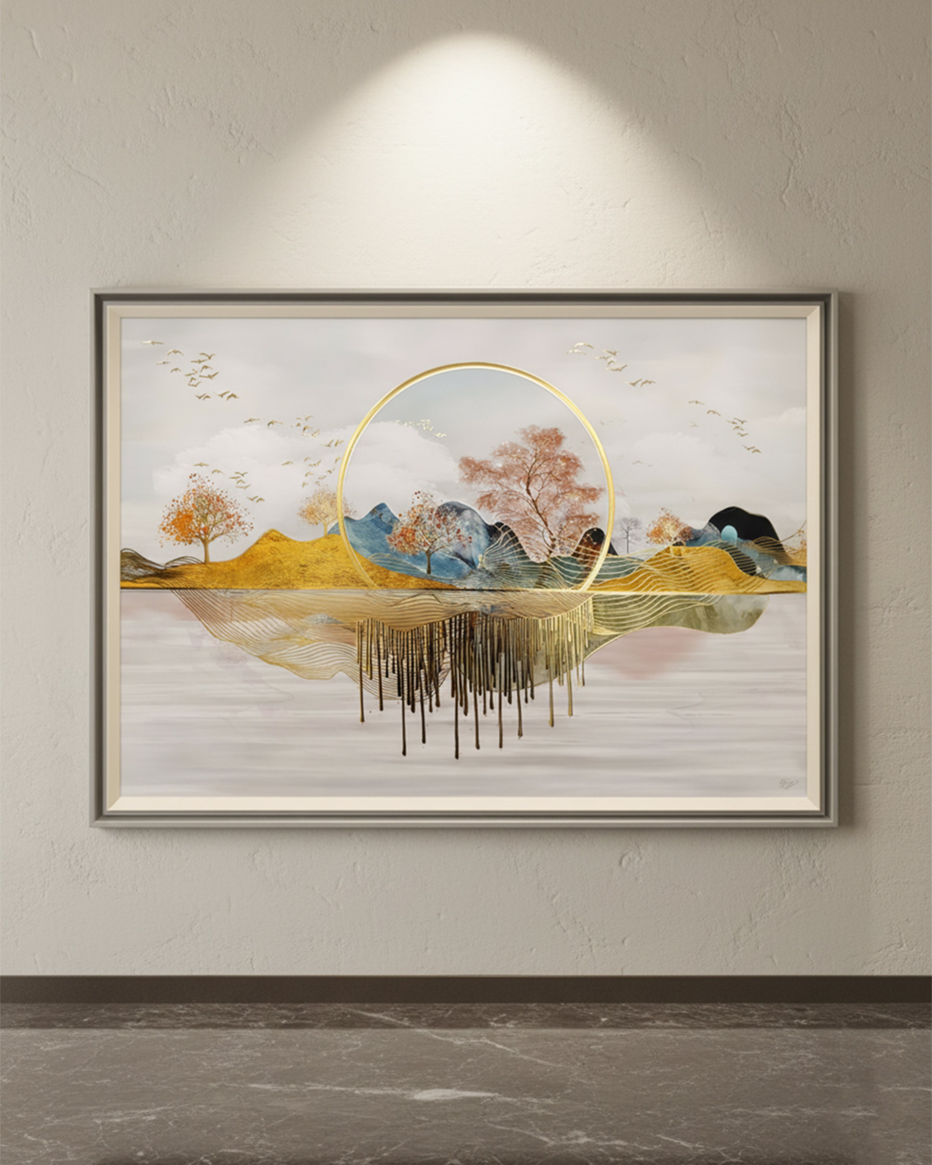 Earth & Sky Abstract Luxury Bath Mat – 3D Fluid Art Anti-Slip Rug | Premium Soft Microfiber Decorative Floor Mat