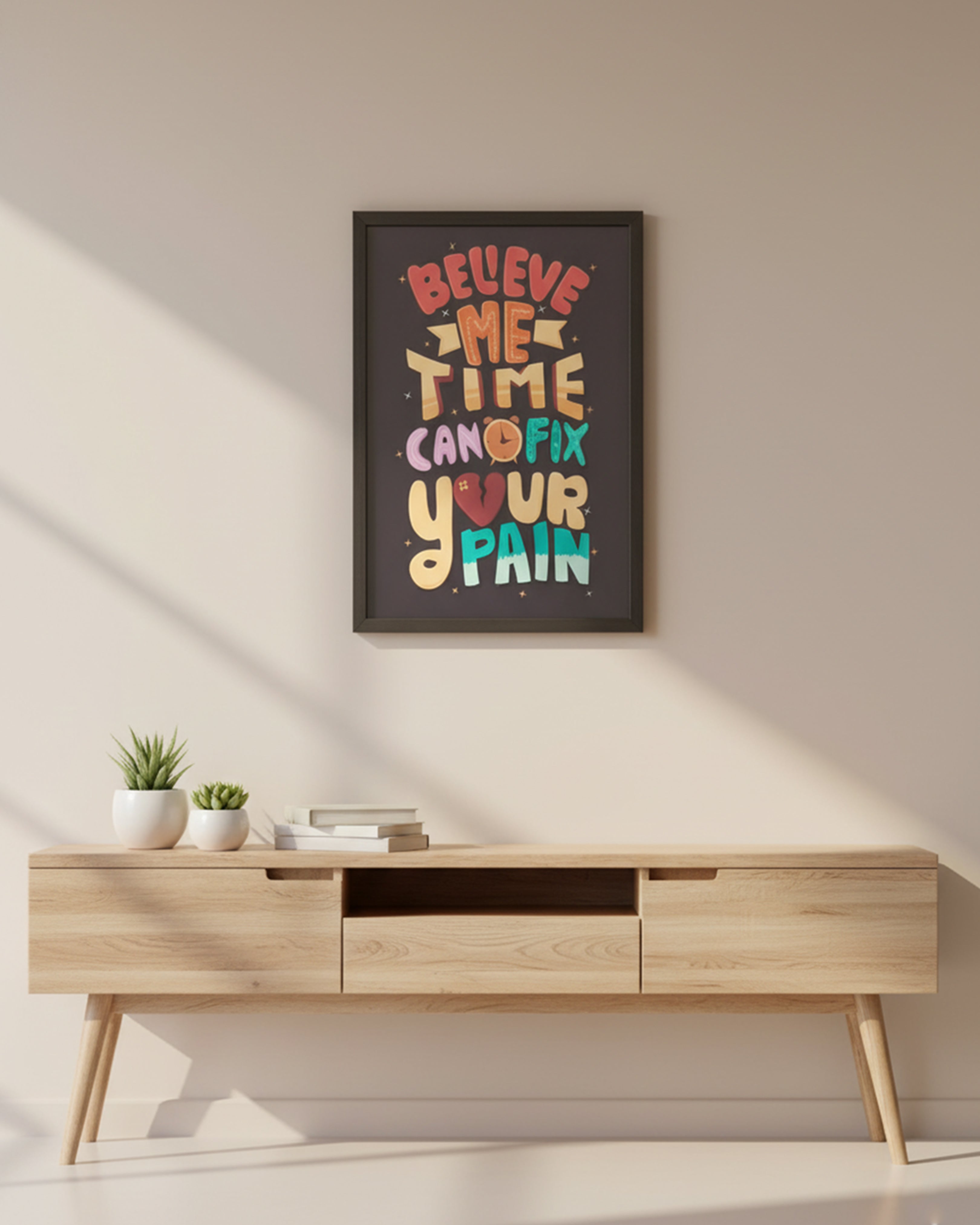 Vastu Seven Running Horses Abstract Wall Art - Premium Black Framed Spiritual Power & Success Painting