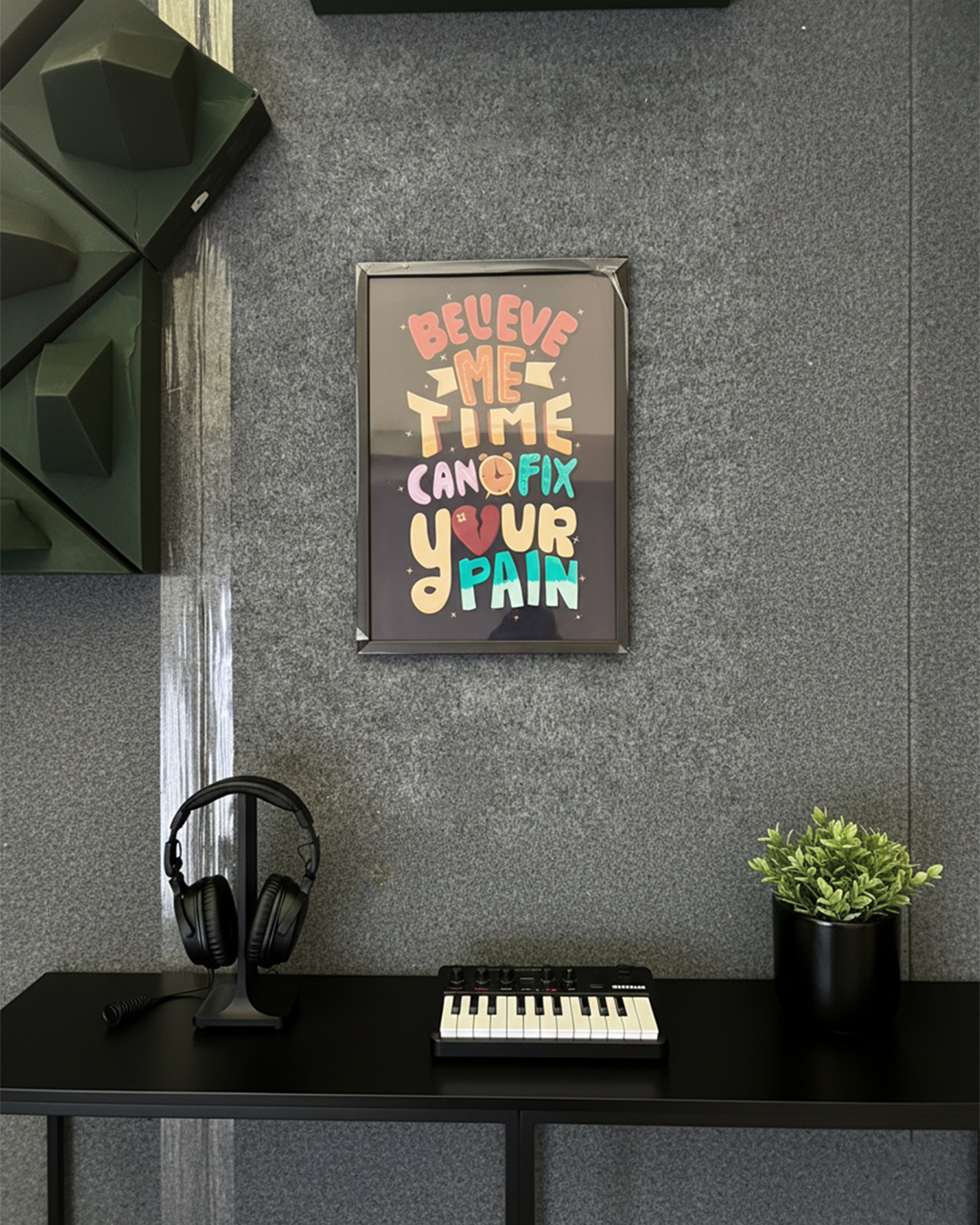 Vastu Seven Running Horses Abstract Wall Art - Premium Black Framed Spiritual Power & Success Painting