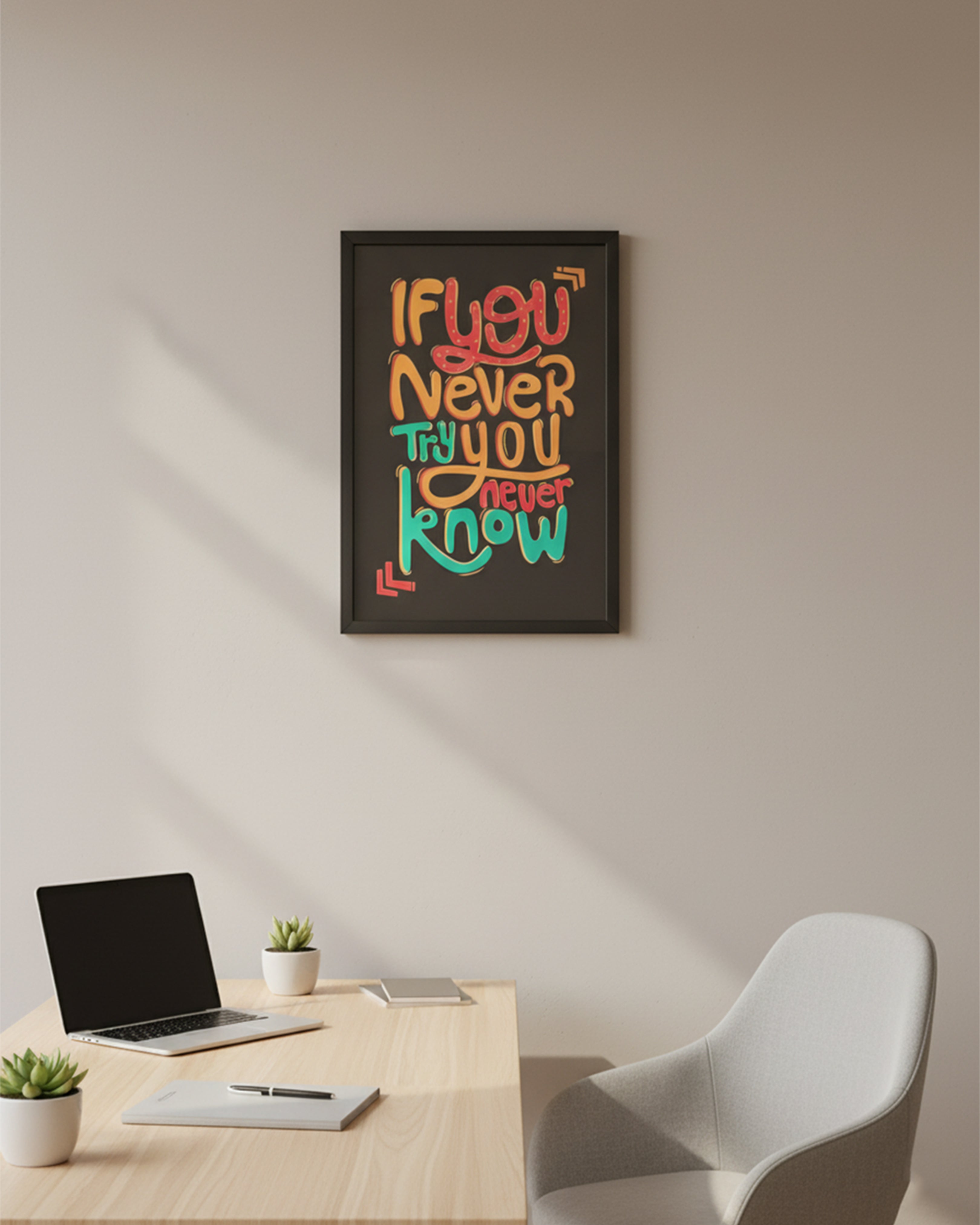 "Mindset is Everything" Motivational Wall Art - Premium Black Framed Abstract Inspirational Poster