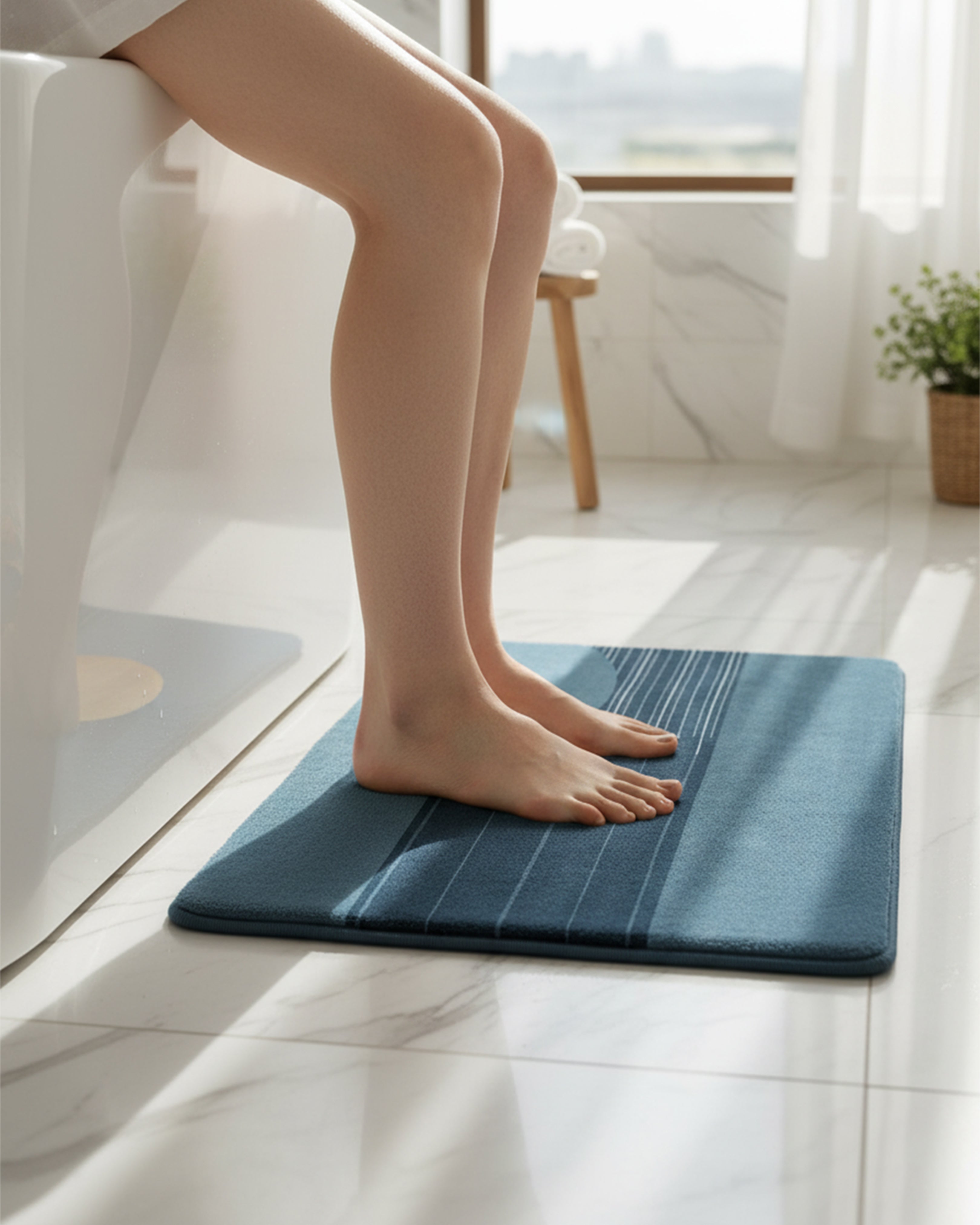 Golden Amber Floral Swirl Bath Mat – 3D Luxury Petal Design Anti-Slip Rug | Premium Absorbent Microfiber Floor Mat