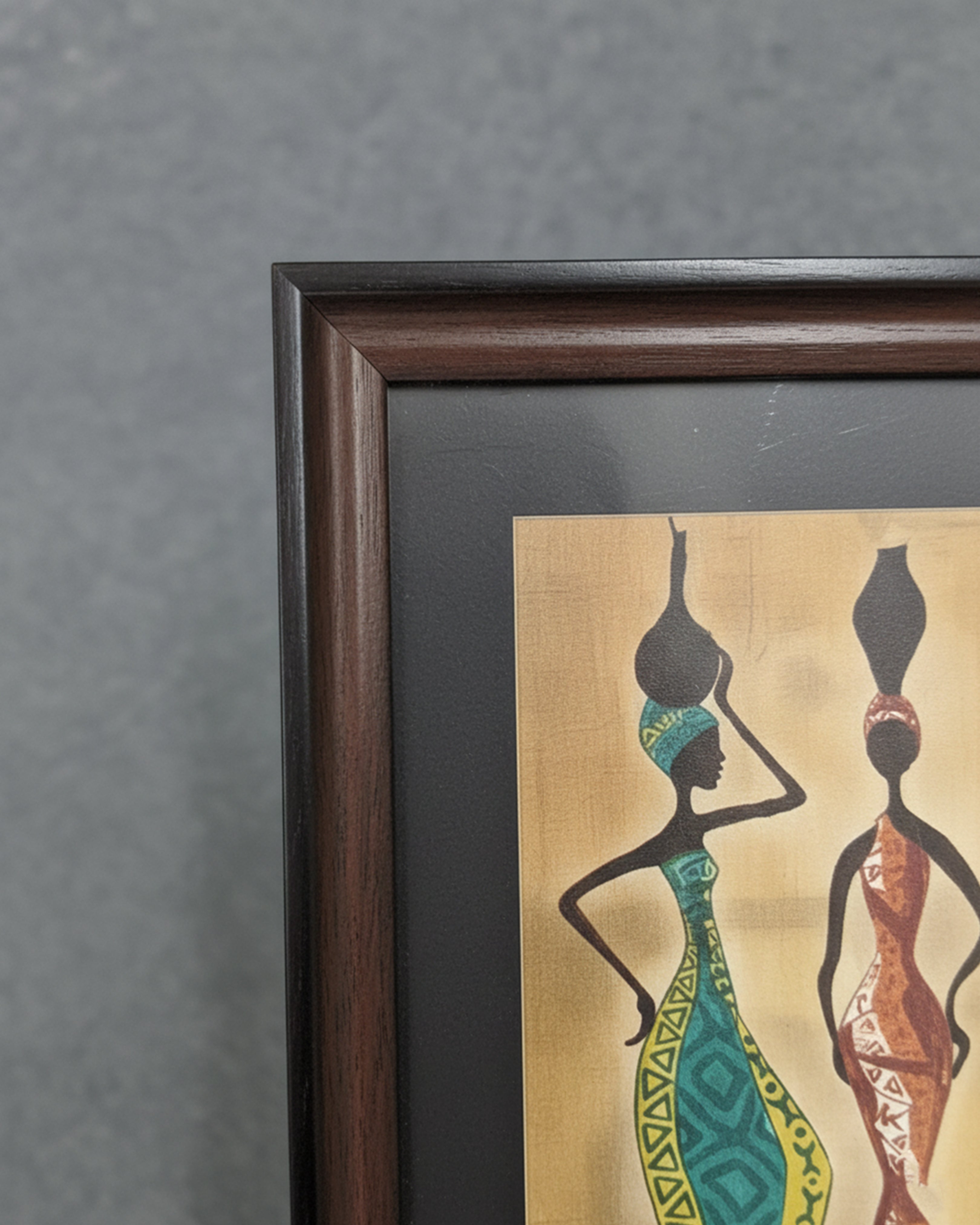 African Tribal Women Ethnic Wall Art - Handcrafted Framed Painting for Home Decor