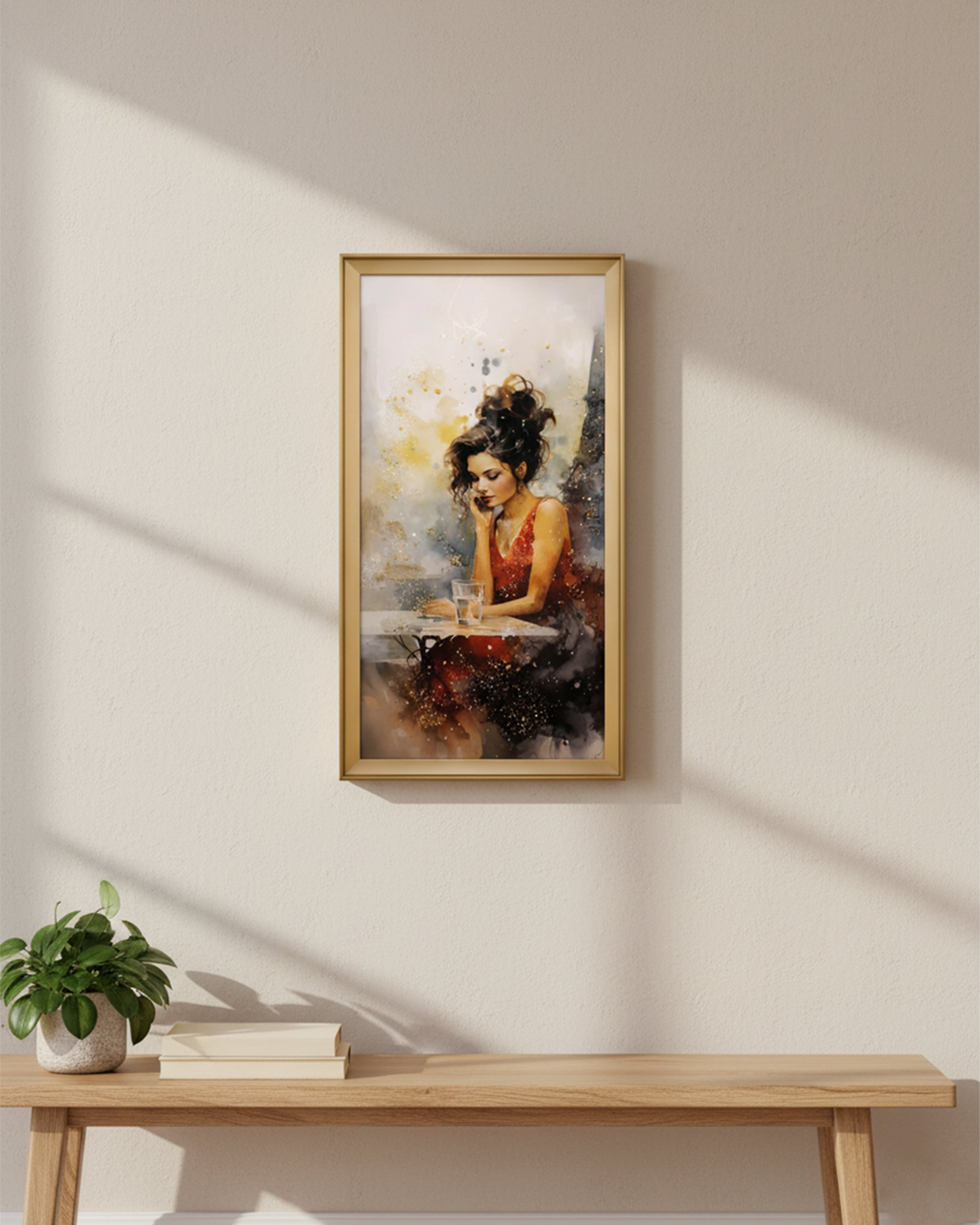 Divine Zen Buddha – Abstract Tree of Life & Meditative Face | Premium Framed Spiritual Canvas Painting