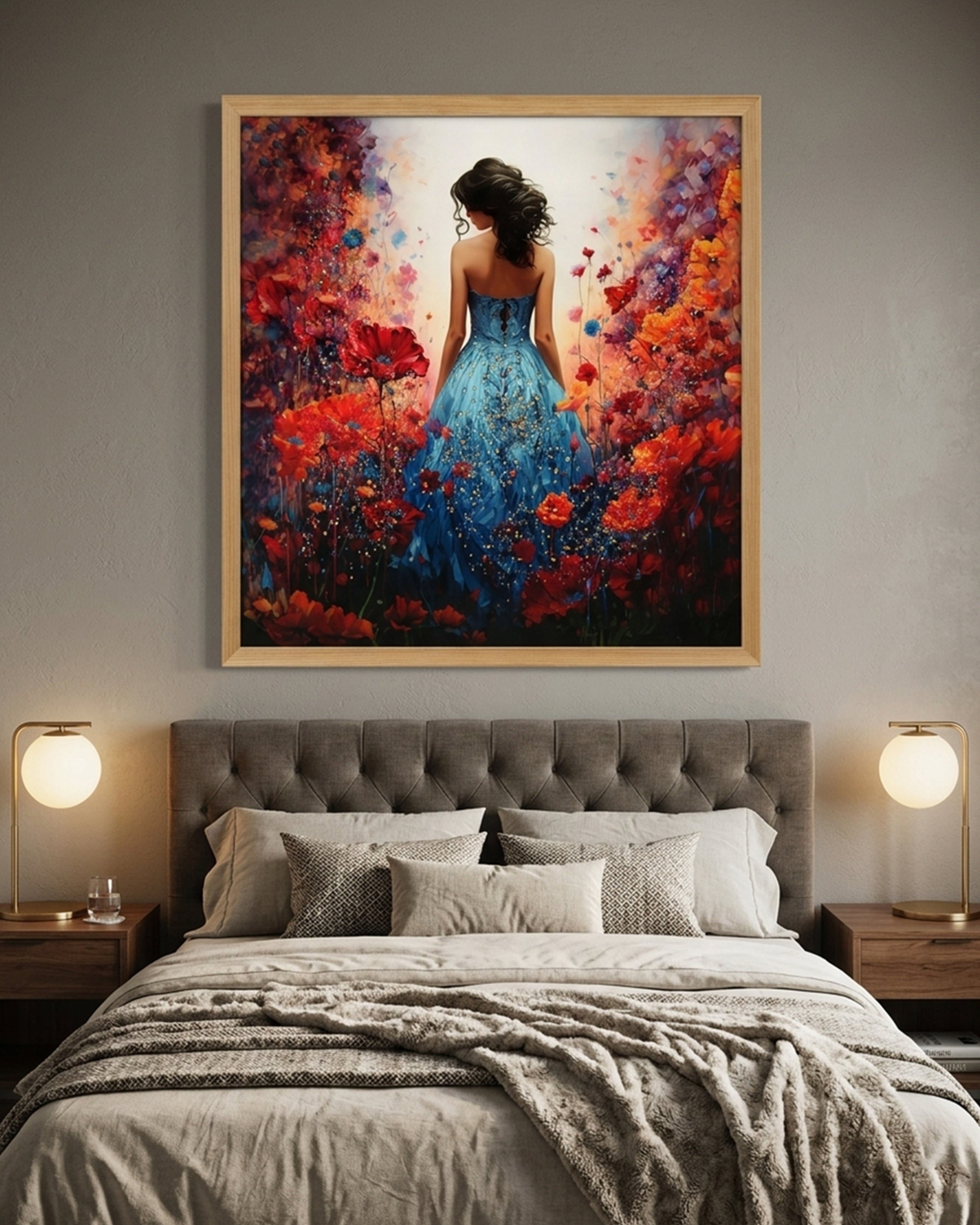 Enchanted Bloom – Ethereal Floral Goddess | Premium Framed Impressionist Wall Art