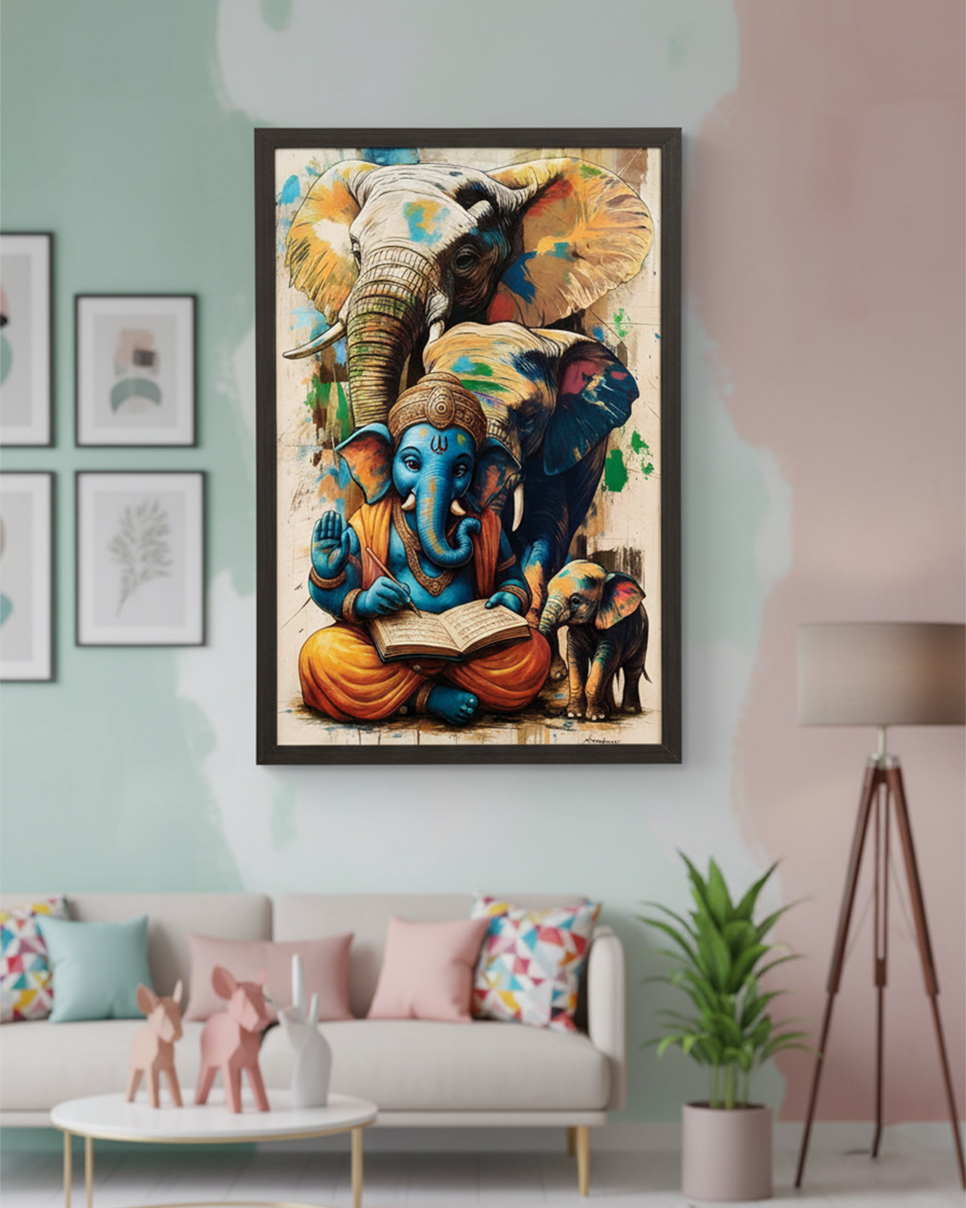 "Good Vibes Only" Positive Quote Wall Art - Premium Black Framed Artistic Abstract Poster for Home Decor