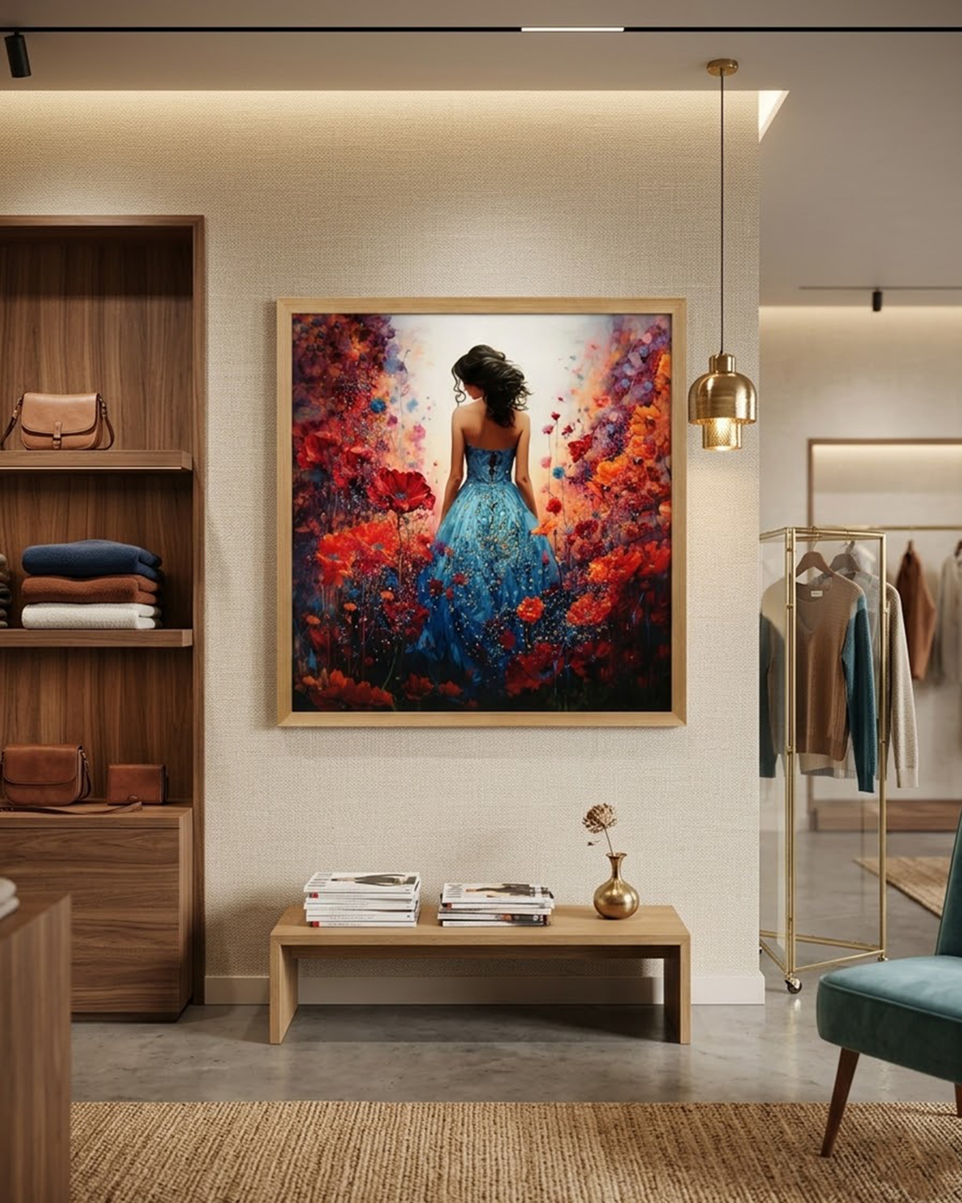Enchanted Bloom – Ethereal Floral Goddess | Premium Framed Impressionist Wall Art