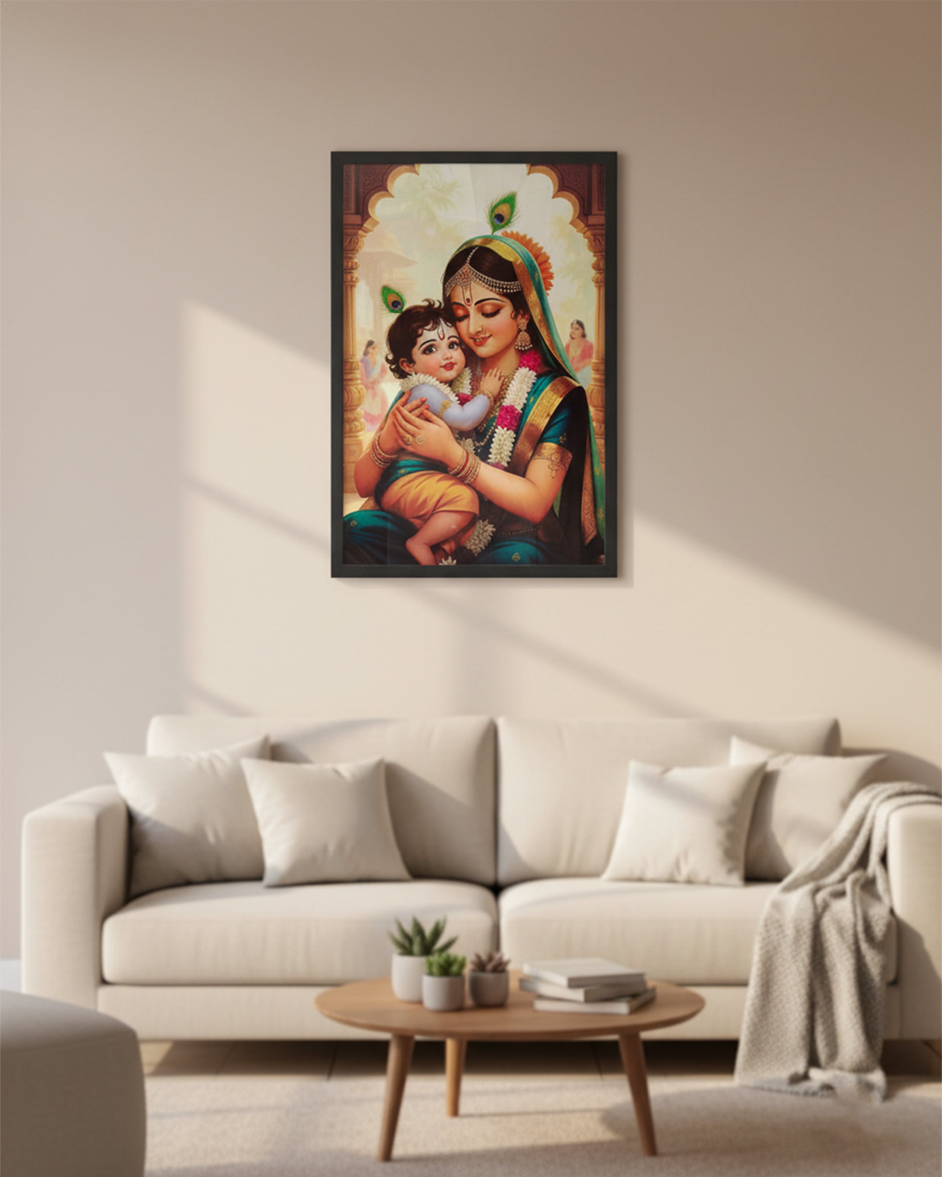 Think Positive" Inspirational Wall Art - Premium Black Framed Abstract Success Poster for Mental Well-being