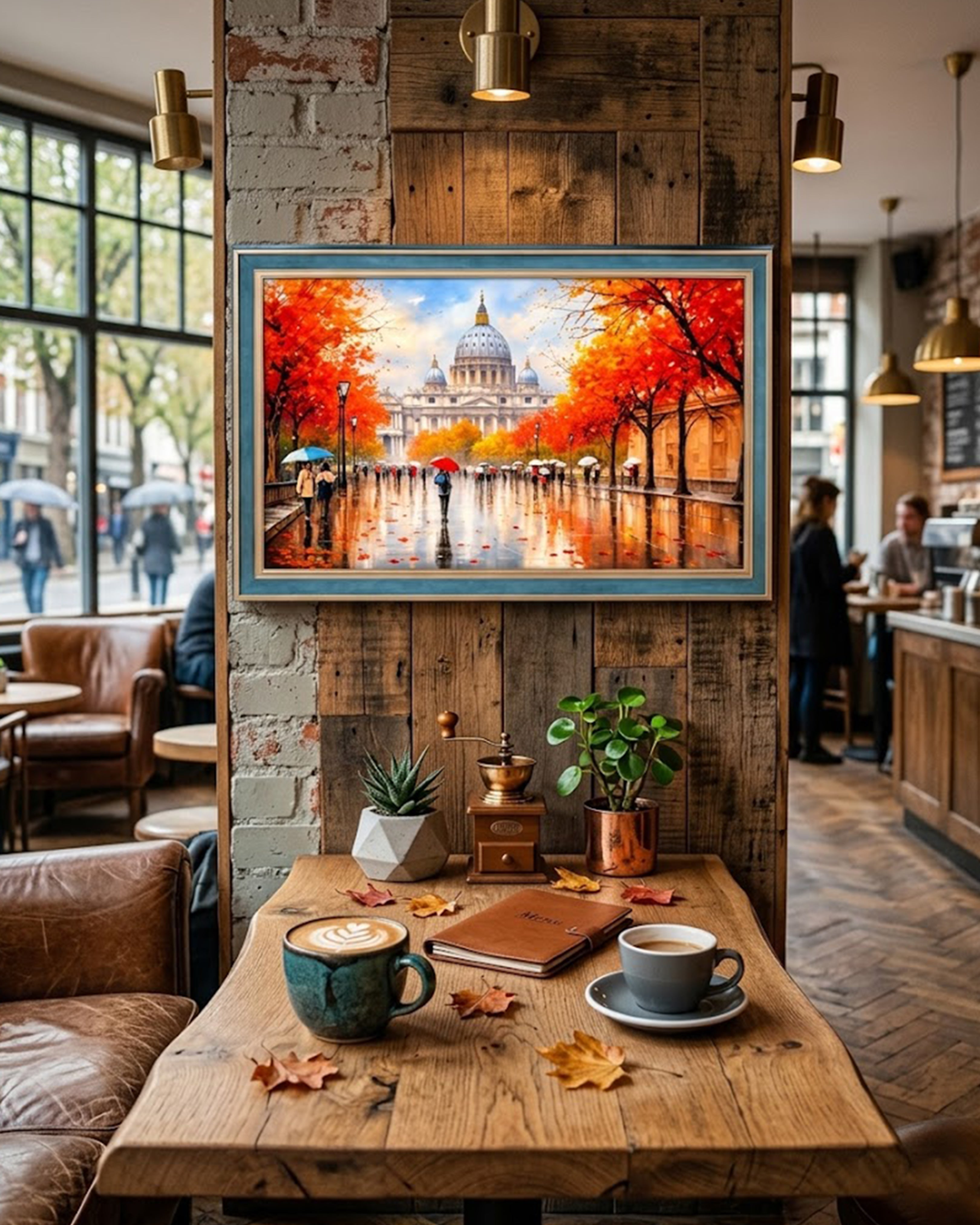 Vatican Autumn Gold – St. Peter’s Basilica Cityscape | Premium Framed Canvas Art