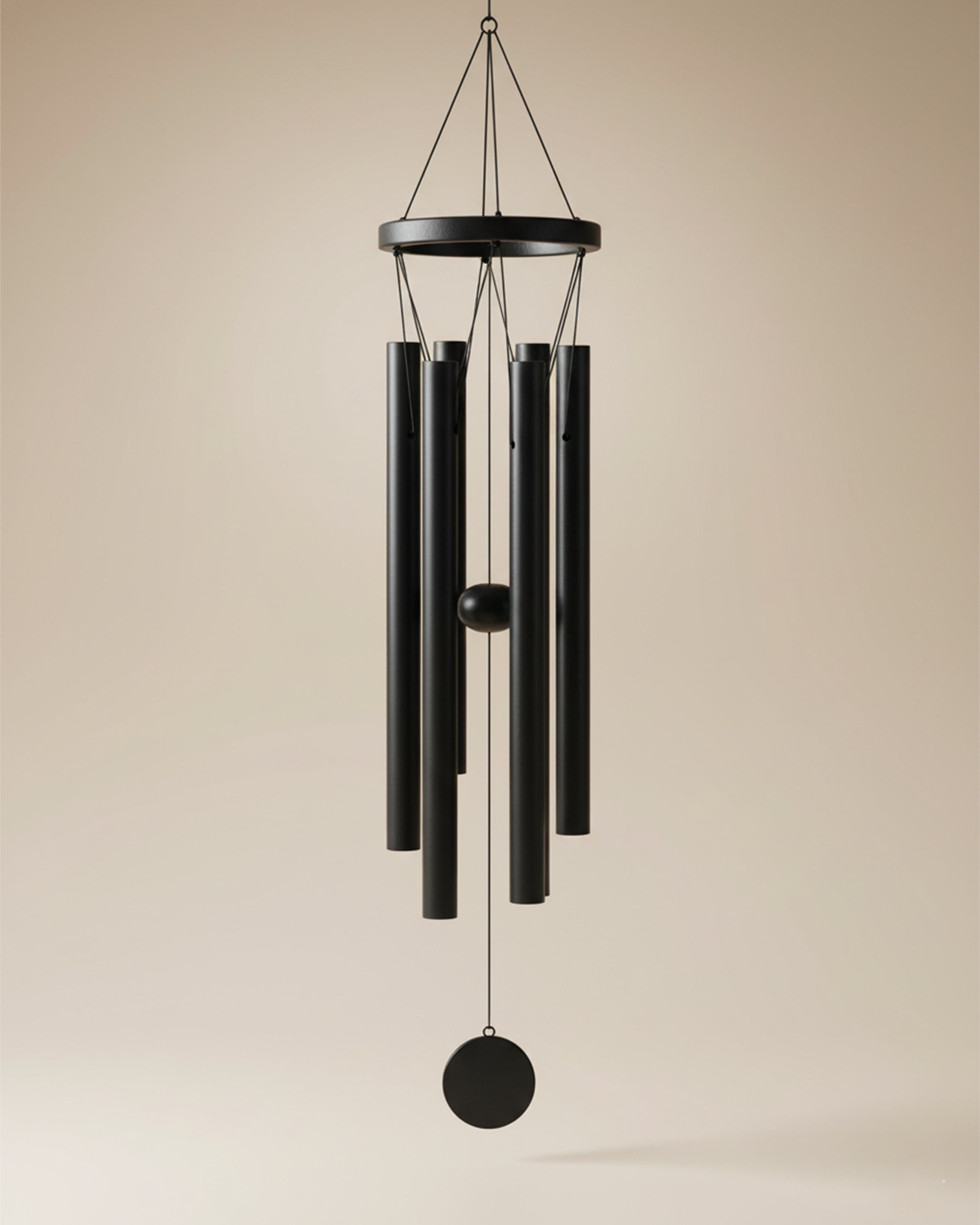 Premium Matte Black Aluminum Wind Chimes - Deep Resonance Zen Melodies for Garden, Balcony & Outdoor Decor (Weather Resistant)
