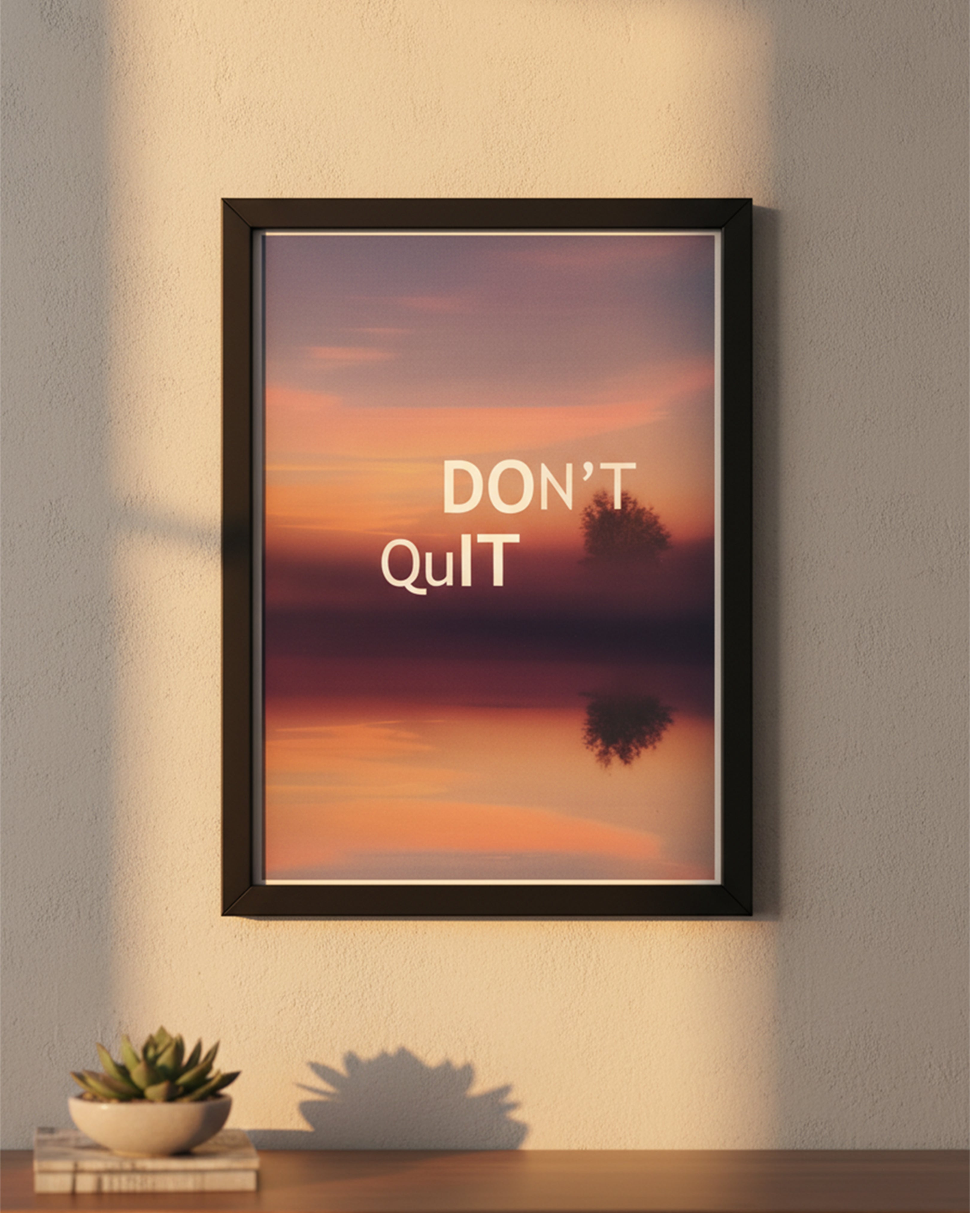 "If You Never Try You Never Know" Inspirational Wall Art - Bold Funky Typography Framed Success Poster