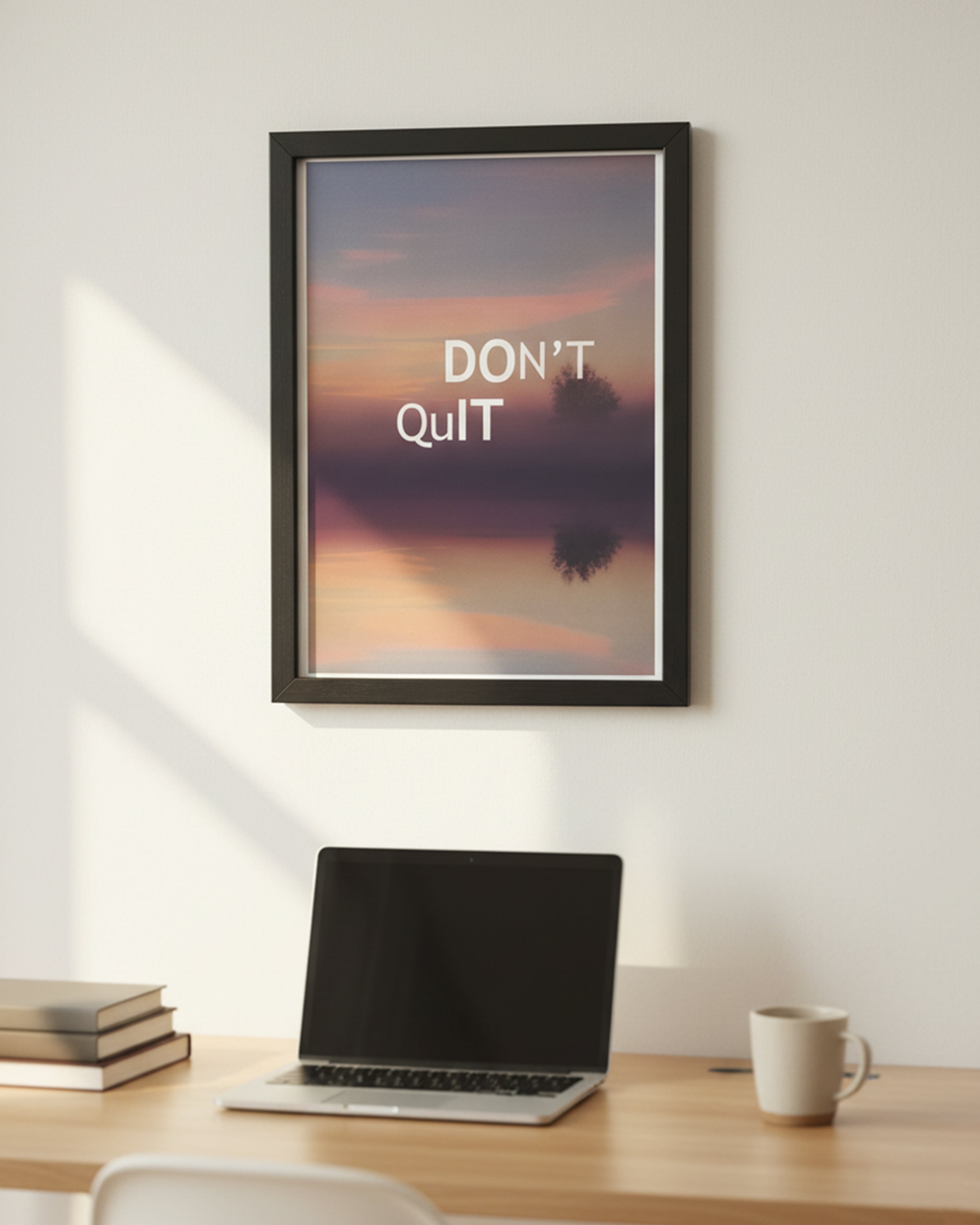 "If You Never Try You Never Know" Inspirational Wall Art - Bold Funky Typography Framed Success Poster