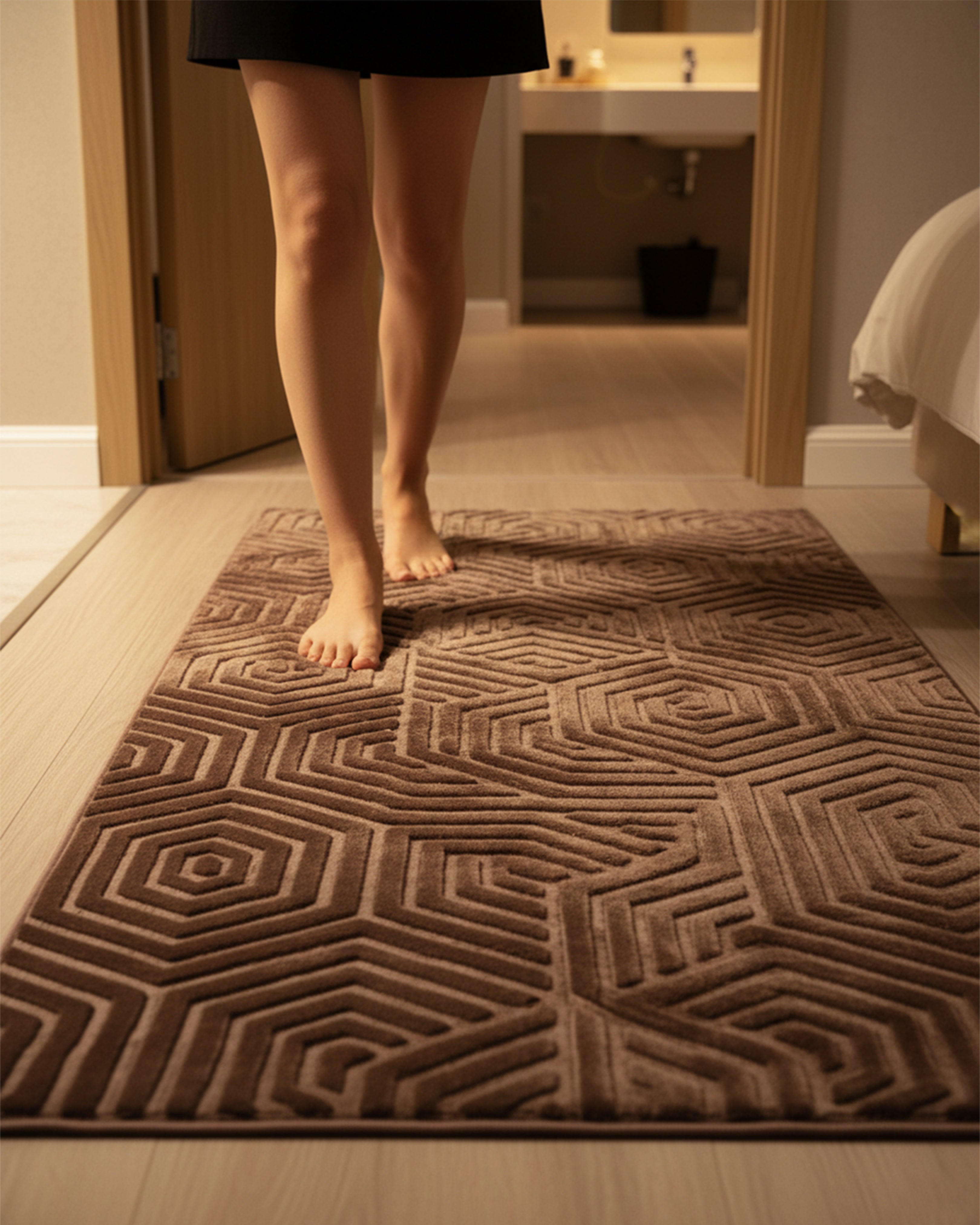 Turquoise Bloom Luxury Bath Mat – 3D Floral Swirl Anti-Slip Bathroom Rug | Ultra Soft & Highly Absorbent Designer Floor Mat