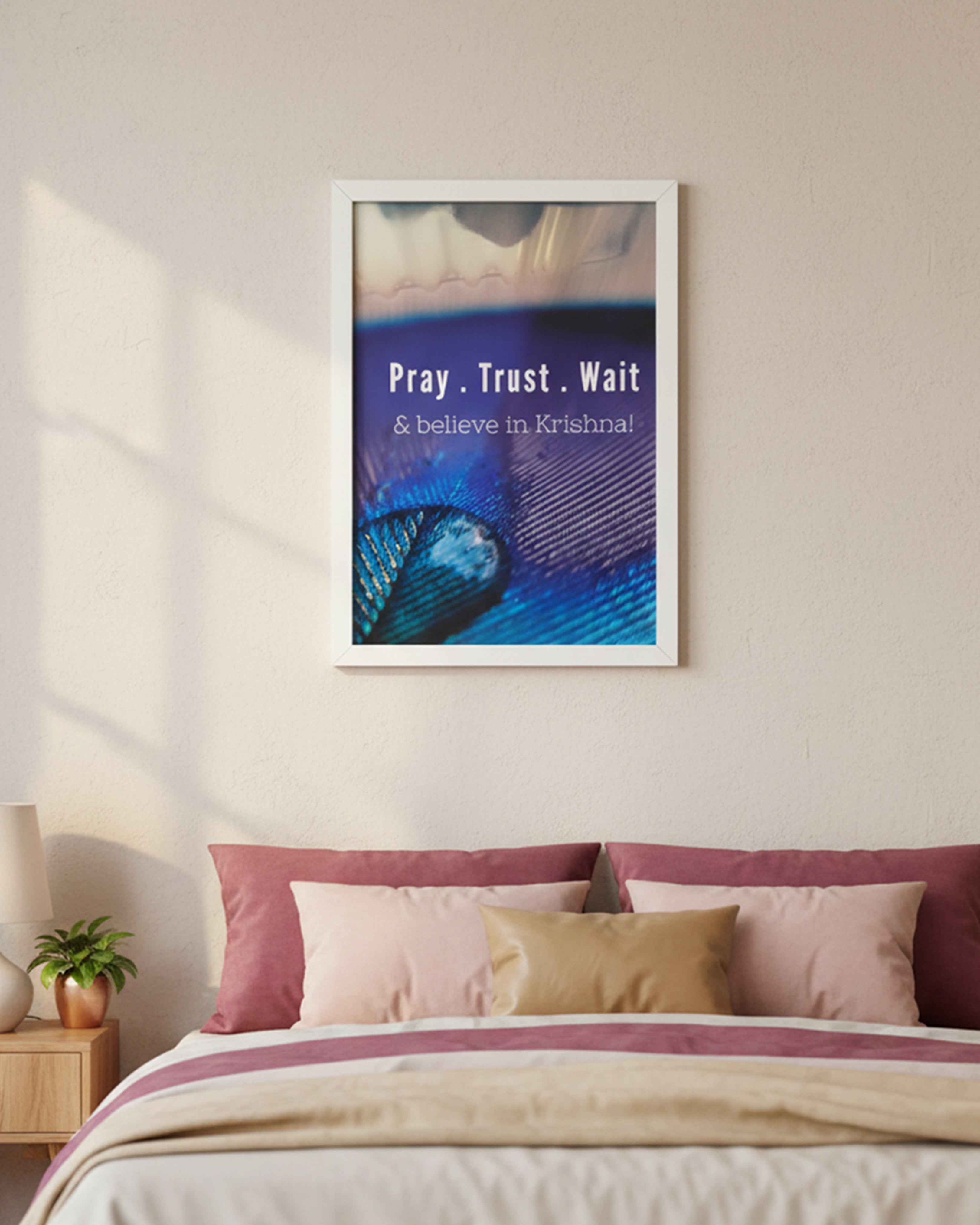 Traditional Indian Woman Making Rangoli Wall Art - Festive Culture Framed Illustration for Home Decor