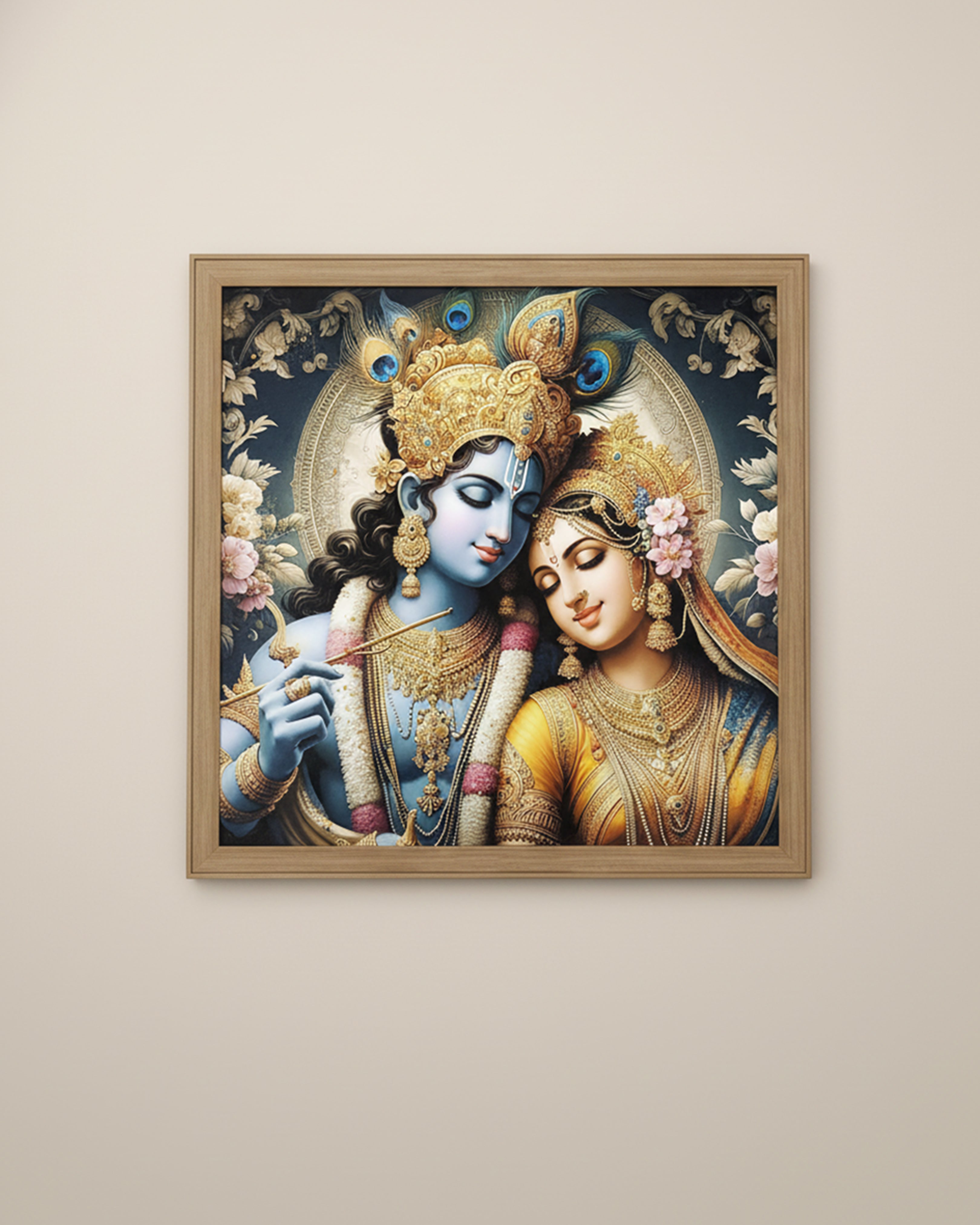 Divine Varanasi Ganga Aarti Wall Art - Spiritual Banaras Ghat Framed Painting for Home & Office Decor