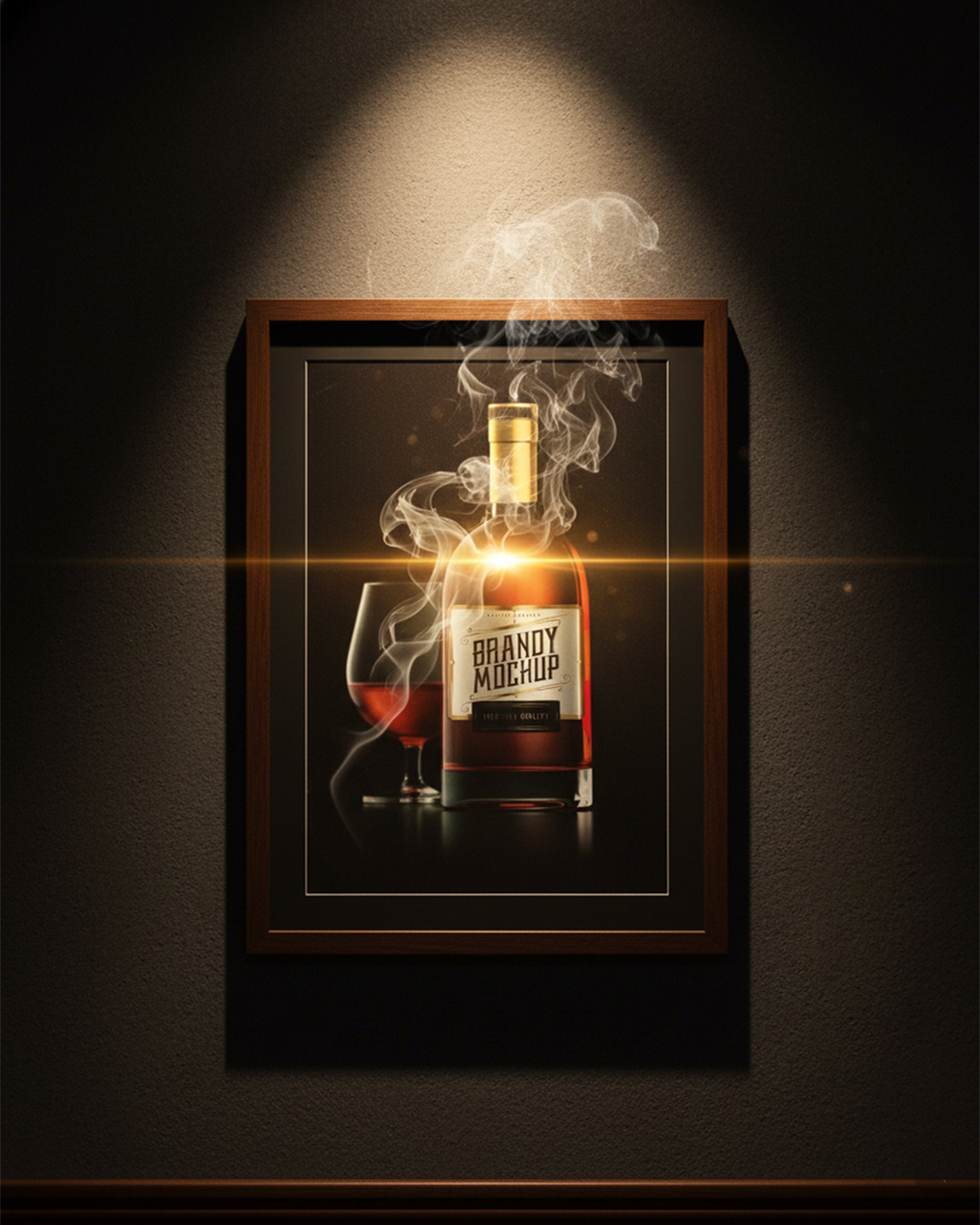Premium Brandy Bottle & Glass Wall Art – Sophisticated Still Life Canvas for Home Bar & Lounge