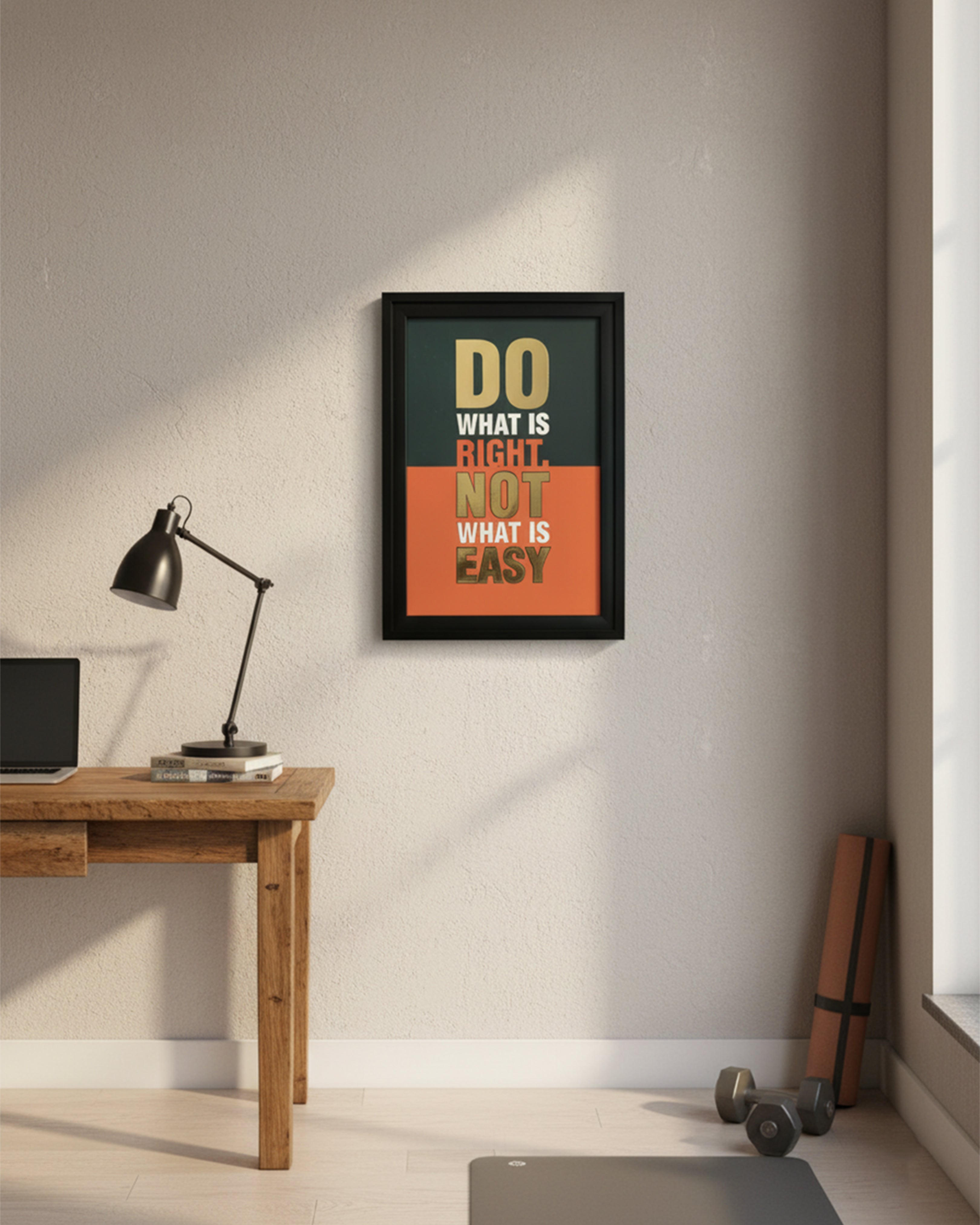 Do What Is Right, Not What Is Easy" Motivational Wall Art – Industrial Office & Executive Decor