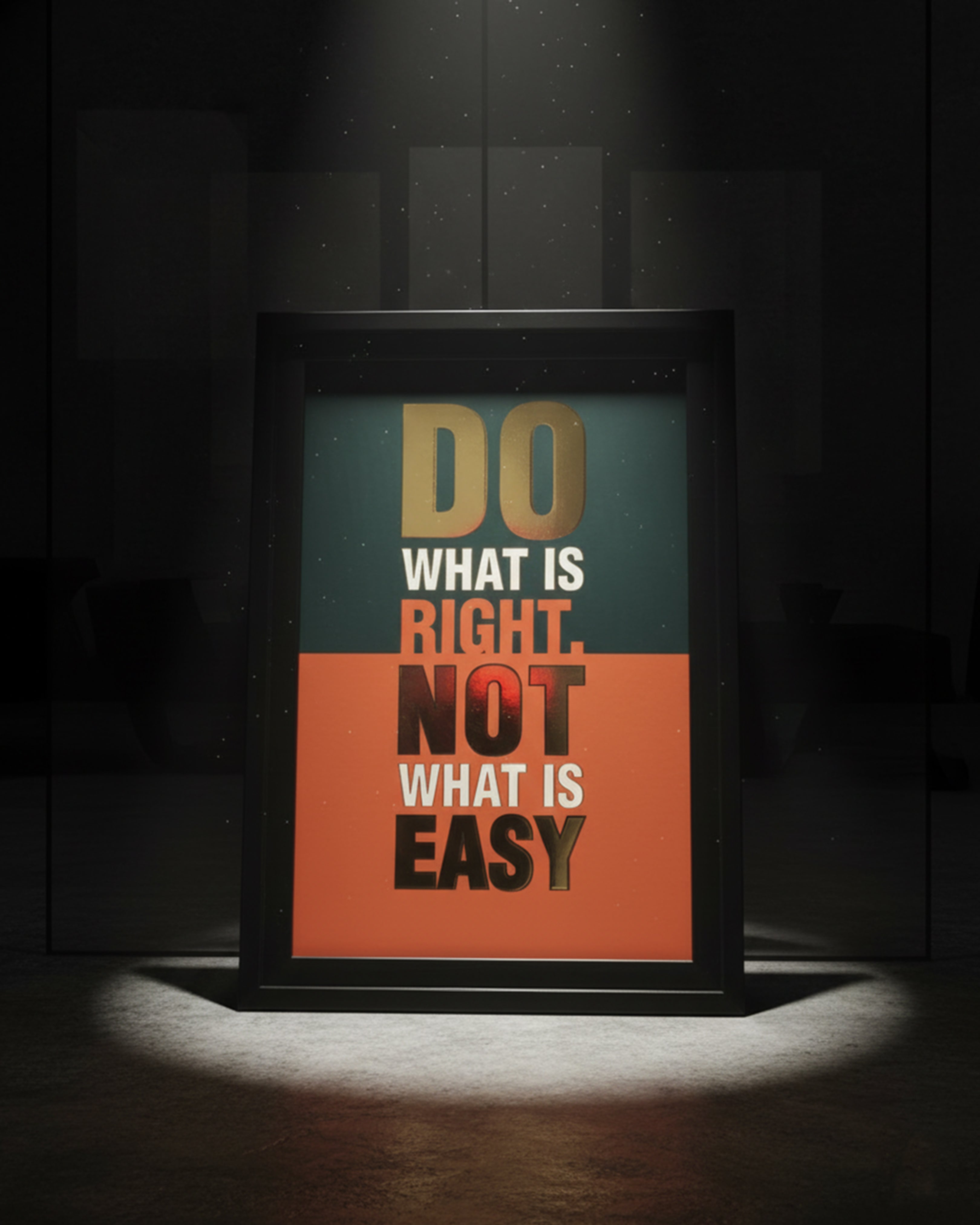 Do What Is Right, Not What Is Easy" Motivational Wall Art – Industrial Office & Executive Decor